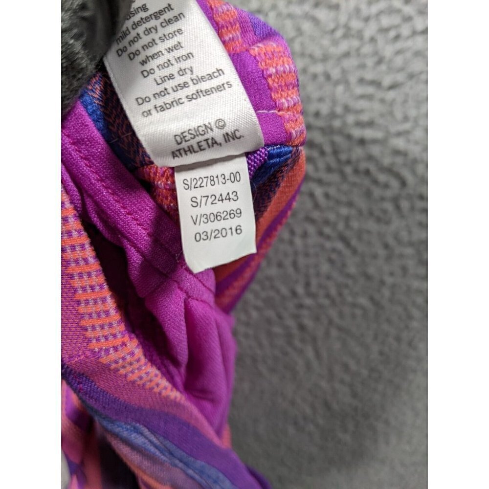 Athleta Shorts Womens Small Pink Purple Striped Athletic Running Liner Nylon - Picture 5 of 14